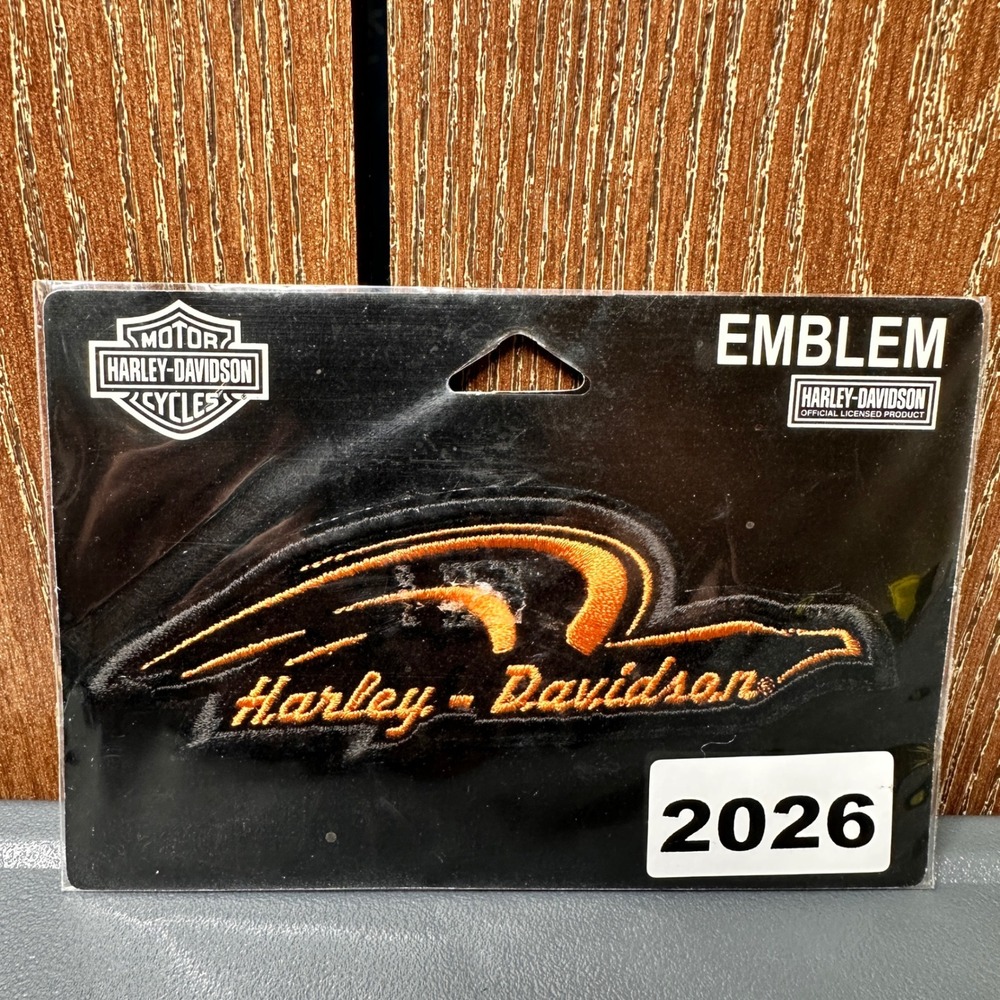 NEW Y2K Harley Davidson 5" Embroidered Sew Patch Emblem Orange Black Eagle RARE